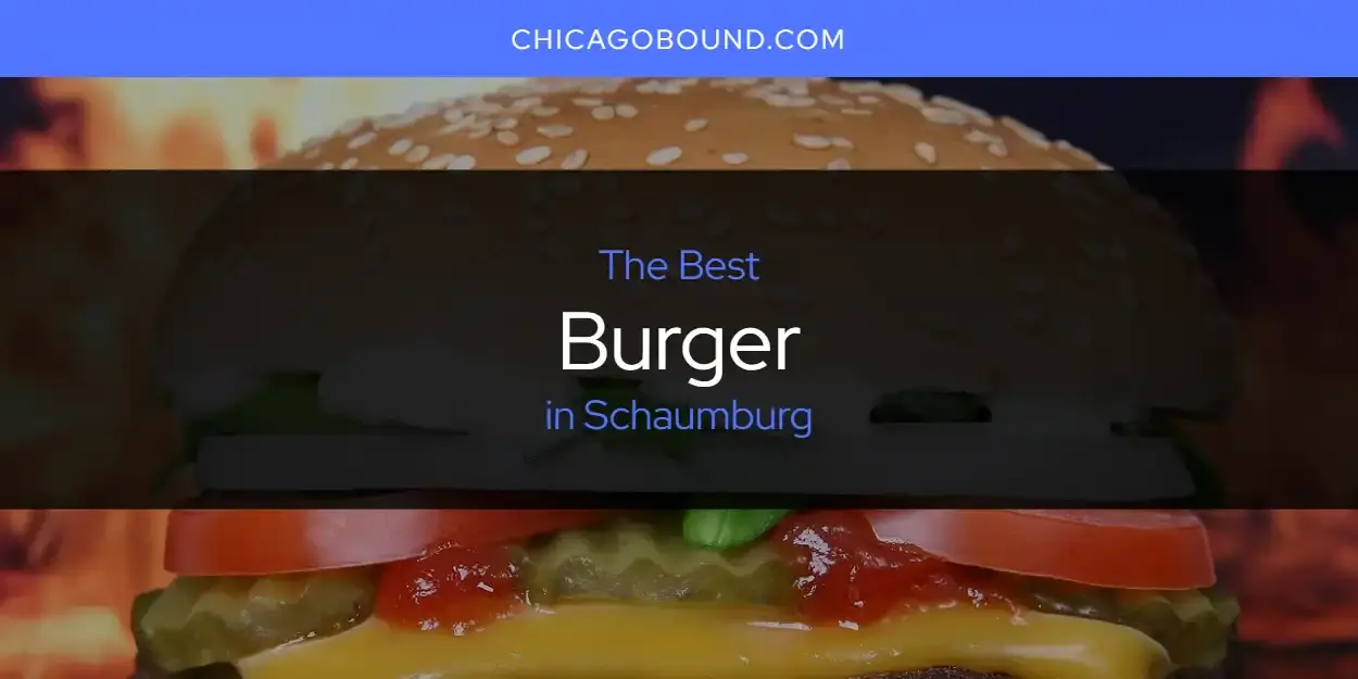 The Absolute Best Burger in Schaumburg  [Updated 2024]